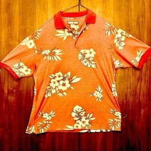 Paradise Blue Men’s polo Hawaiian Cotton blend